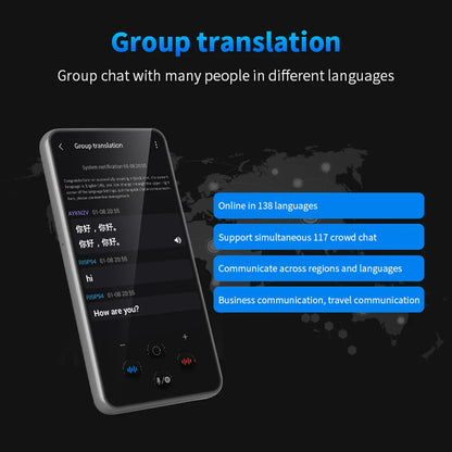 S85 Pro Language Translator Device - 138 Languages, 4-inch Screen, Voice & Video Recording, Offline Translation, 8GB Storage & 2000mAh Battery