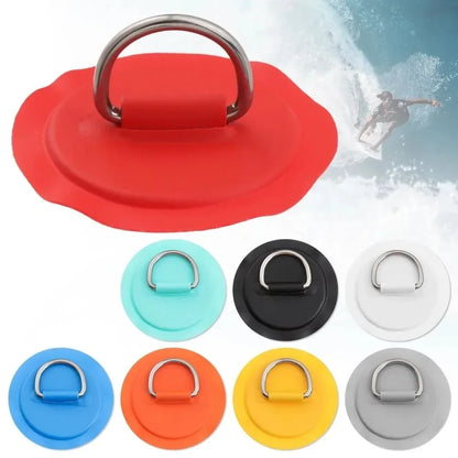 Surfboard Dinghy Boat PVC Patch – Stainless Steel D-Ring, Deck Rigging Rope Ring Buckle for Kayaking & Inflatable Boat Accessories