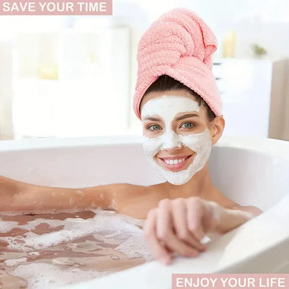 Extra Large Microfiber Hair Towel Wrap – Quick Dry, Ultra-Absorbent Soft Turban with Elastic Band