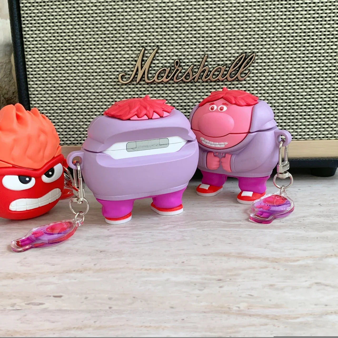 Inside Out Silicone Case for AirPods 1/2/3/4 & Pro/Pro 2 — Anger, Sadness, Embarrassment Cartoon Earphone Cover