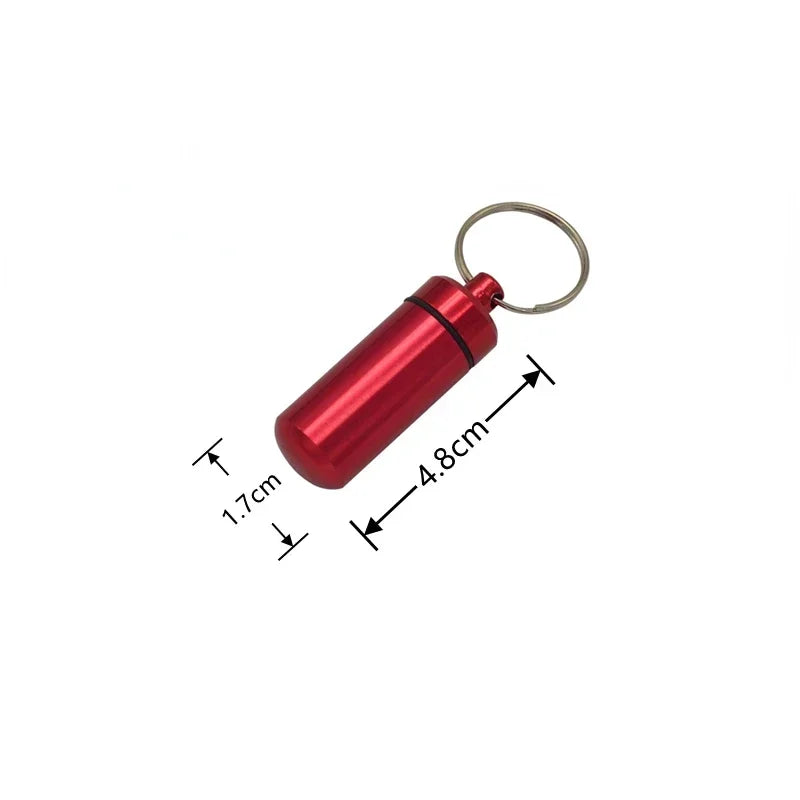 Mini Portable Pill Box – Waterproof Aluminum Case for Tablets, Vitamins, Fish Oils & Medicine Storage