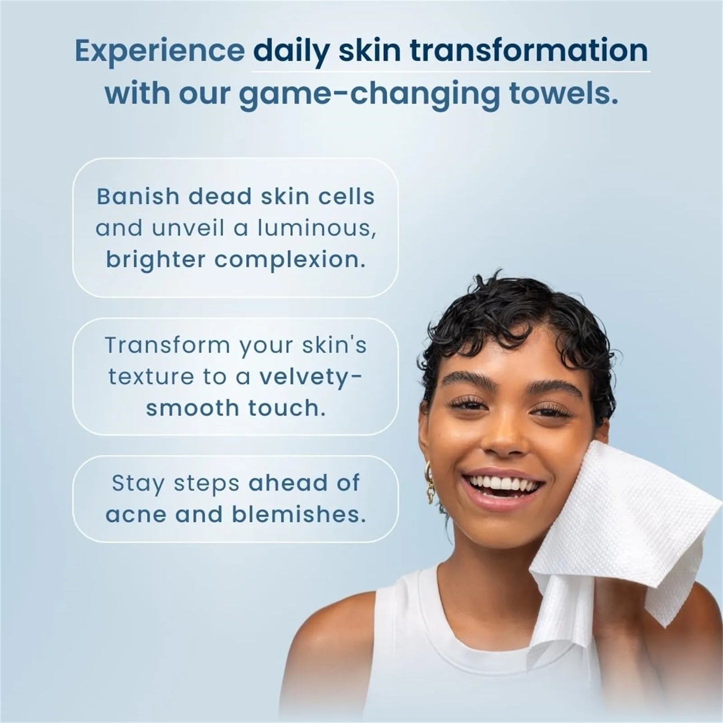 50pcs Disposable Clean Towels – Ultra Soft Face Towels, Clinically Tested Facial Makeup Remover Dry Wipes