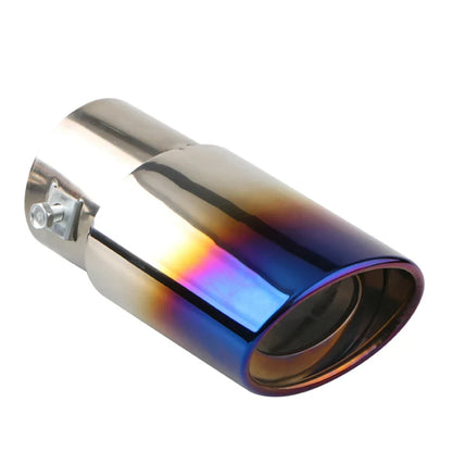 2.5" Stainless Steel Car Exhaust Muffler Tip – Chrome Rear Tail Pipe for Most Vehicles