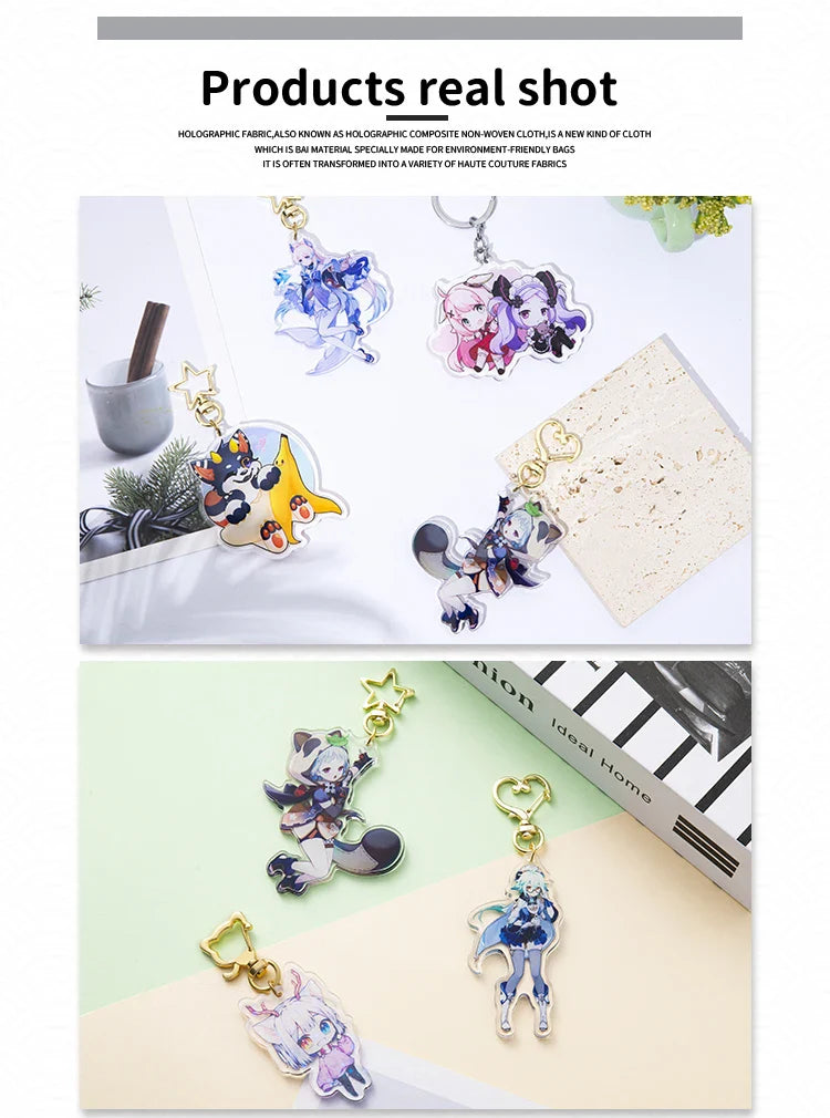 Custom Cartoon Keychains — Personalized Photo & Anime Transparent Hologram Acrylic Charm, Perfect Gift