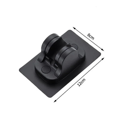Adjustable Shower Head Holder with Suction Cup – No-Drill Black Wall Mount Bathroom Accessory