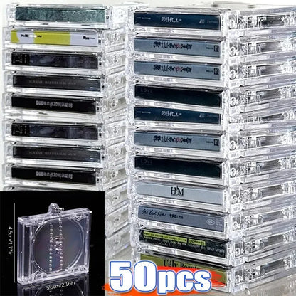 1/50pcs Clear Mini CD Case Pendant – DIY Commemorative Album Keychain & Backpack Hanging Decoration Keyrings