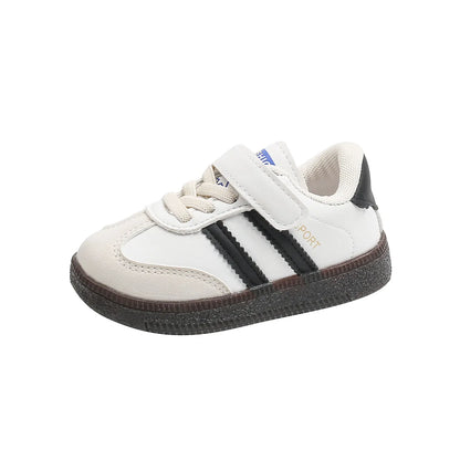 Toddler & Kids White Sneakers — Fashionable Non-Slip Walking Shoes for Boys & Girls, Breathable Outdoor Sport Casual Shoes