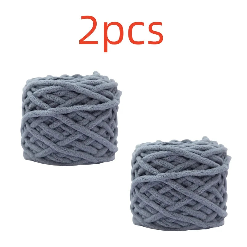100g Chenille Knitting Yarn – Soft Thick Cotton Ice Strip Wool for DIY Hand Knitting Scarves & Crafts