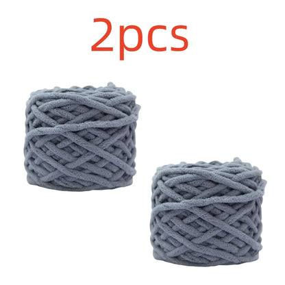 100g Chenille Knitting Yarn – Soft Thick Cotton Ice Strip Wool for DIY Hand Knitting Scarves & Crafts