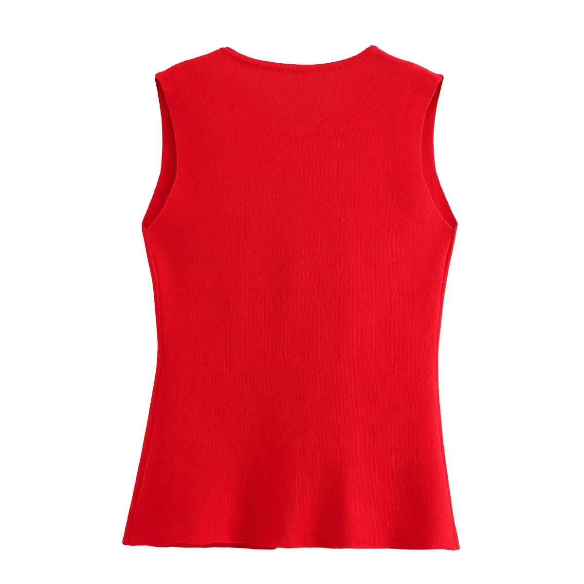 TRAF 2024 Women's Knit Vest Top – Cropped Sleeveless, Button Front, Summer Knitted Holiday Short Tops