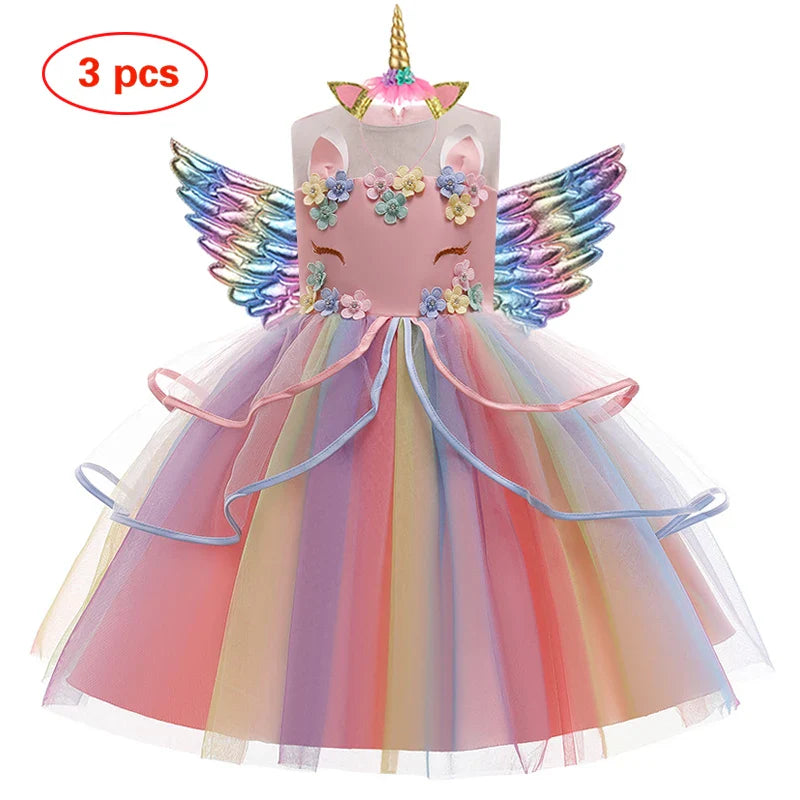 Baby Girls Unicorn Tutu Dress – Pastel Rainbow Princess Birthday & Halloween Costume