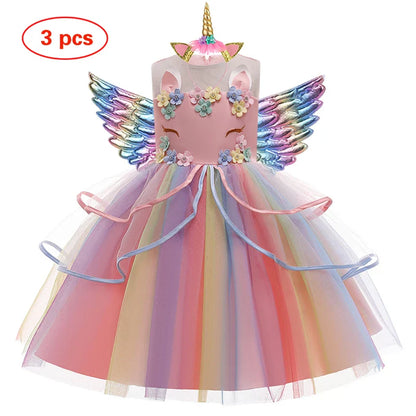 Baby Girls Unicorn Tutu Dress – Pastel Rainbow Princess Birthday & Halloween Costume