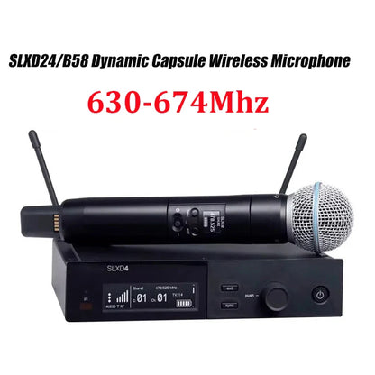SLXD Wireless Microphone System – 500/600/800MHz 4-Pin Headset with KSM8/Beta58, Professional Audio for Stage & Karaoke