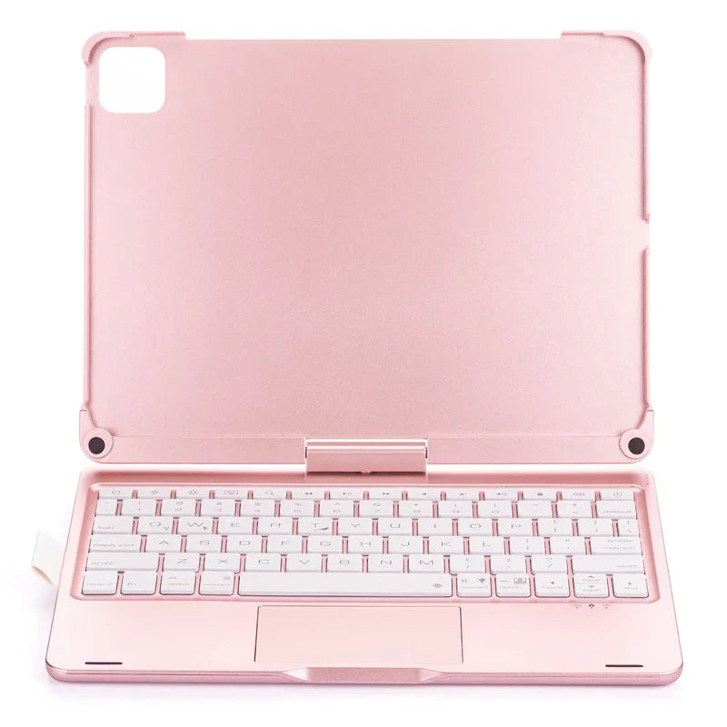 Bluetooth Magic Keyboard Case for iPad — Multi-Language (Arabic, Spanish, French, German) for iPad Pro 11 (2018–2022), Air 4/5, 10.9-inch