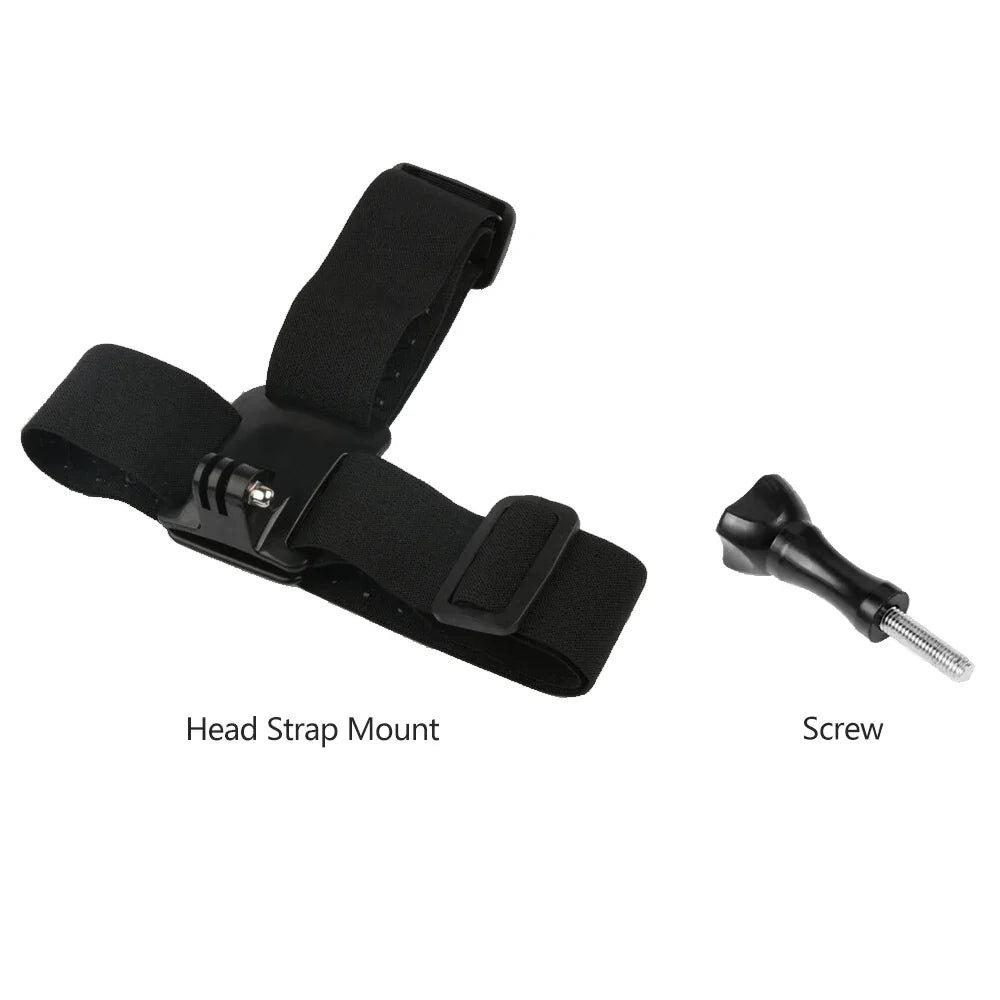 Action Camera Accessories Kit - Adjustable Head Strap & Chest Mount Holder for GoPro, DJI, Insta360 & More