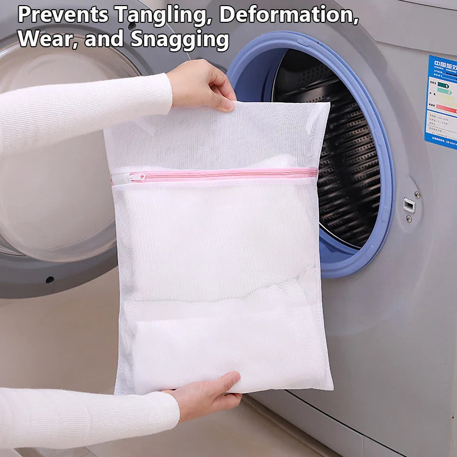 3Pcs/Set Zippered Mesh Laundry Bags – Bra & Underwear Cleaning Baskets, Household Laundry Care Accessories