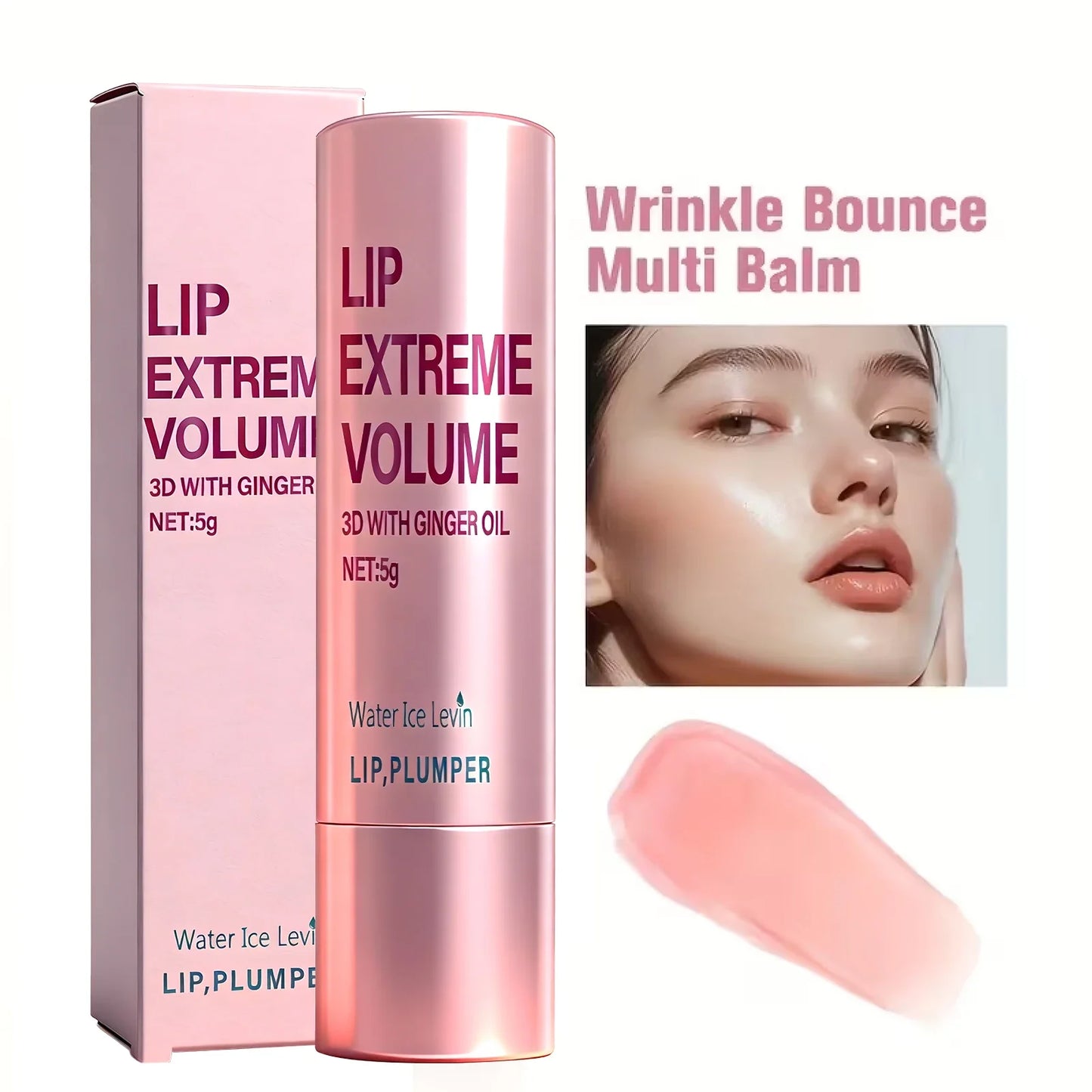 Plumping Lip Gloss Serum 5g with Ginger Oil – Moisturizing Non-Sticky Lip Care for Smooth, Soft & Voluminous Lips Enhancer