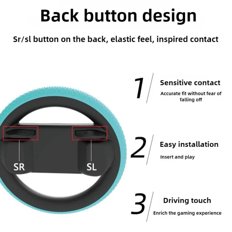 2PCS Racing Steering Wheel for Nintendo Switch Joy-Con Controllers — Hand Grip for Mario Kart 8 Deluxe
