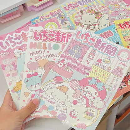 10PCS Sanrio Cartoon Monthly Posters – Cute Heart Room Decor for Teenagers, Dormitory, Bedroom & DIY Wall Decoration