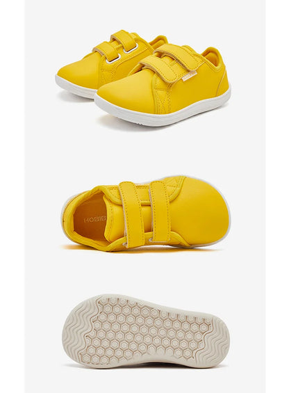 HOBIBEAR Kids Barefoot Shoes – Wide Toe Minimalist Sneakers for Boys & Girls, Lightweight, Hook Loop, Artificial Leather