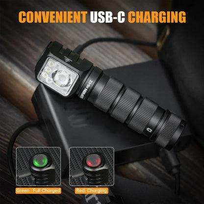 SOFIRN HS42 Headlamp 2100lm USB-C Rechargeable 18650 EDC Flashlight - SST40 LED Torch with Magnetic Power Bank for Camping
