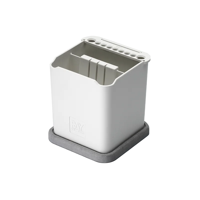RAY Studio Dual-Compartment Brush Cleaning Pot – 2-in-1 Absorbent Pad & Modeling Brush Holder Cleaner