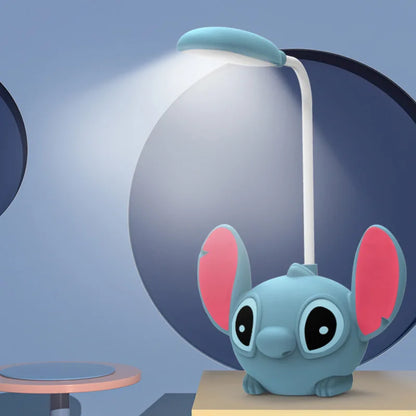 LED Lilo & Stitch Desk Lamp with USB Recharge, Foldable Night Light & Pencil Sharpener – Cute Desk Light Gift