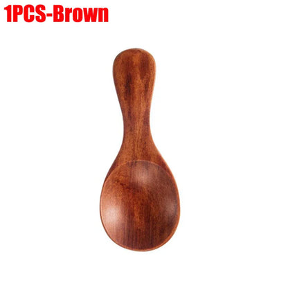 1–10PCS Mini Natural Wooden Spoons – Small Scoop for Tea, Honey, Coffee, Salt, Sugar & Kitchen Cooking Tools