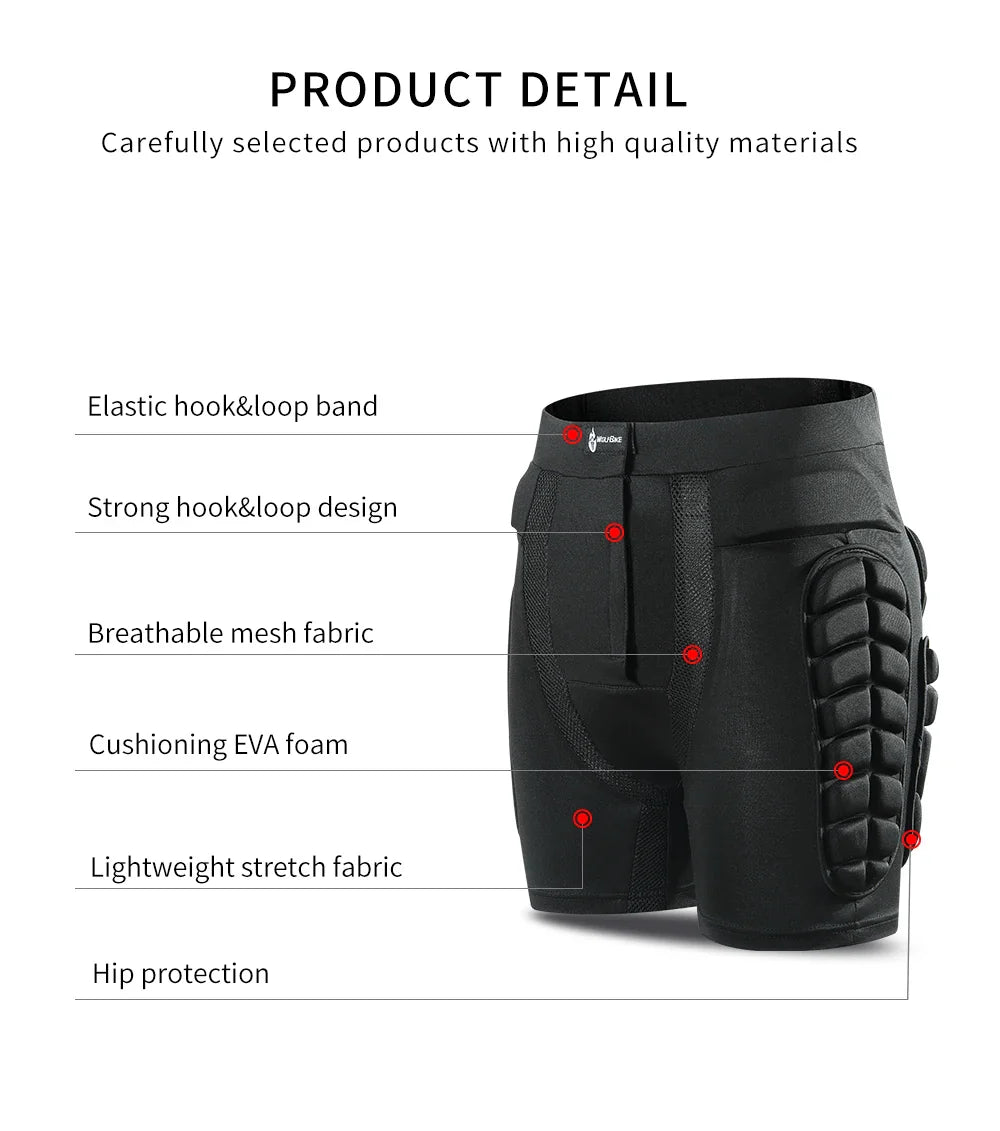 WOSAWE Motorcycle Shorts - Skating Hip Protector, MTB Motocross Padded Shorts, Skiing and Snowboarding Protective Gear