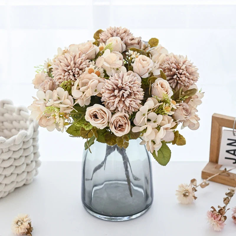7-Piece Chamomile Faux Flower Arrangement — Flowerpot Ornament & Wedding Accessory