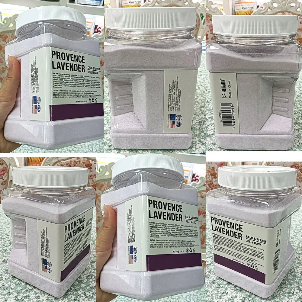 650g Chamomile Hyaluronic Acid Facial Moisturizing Mask Powder with Silicone Brush, Rose Jelly Mask for Skin Elasticity