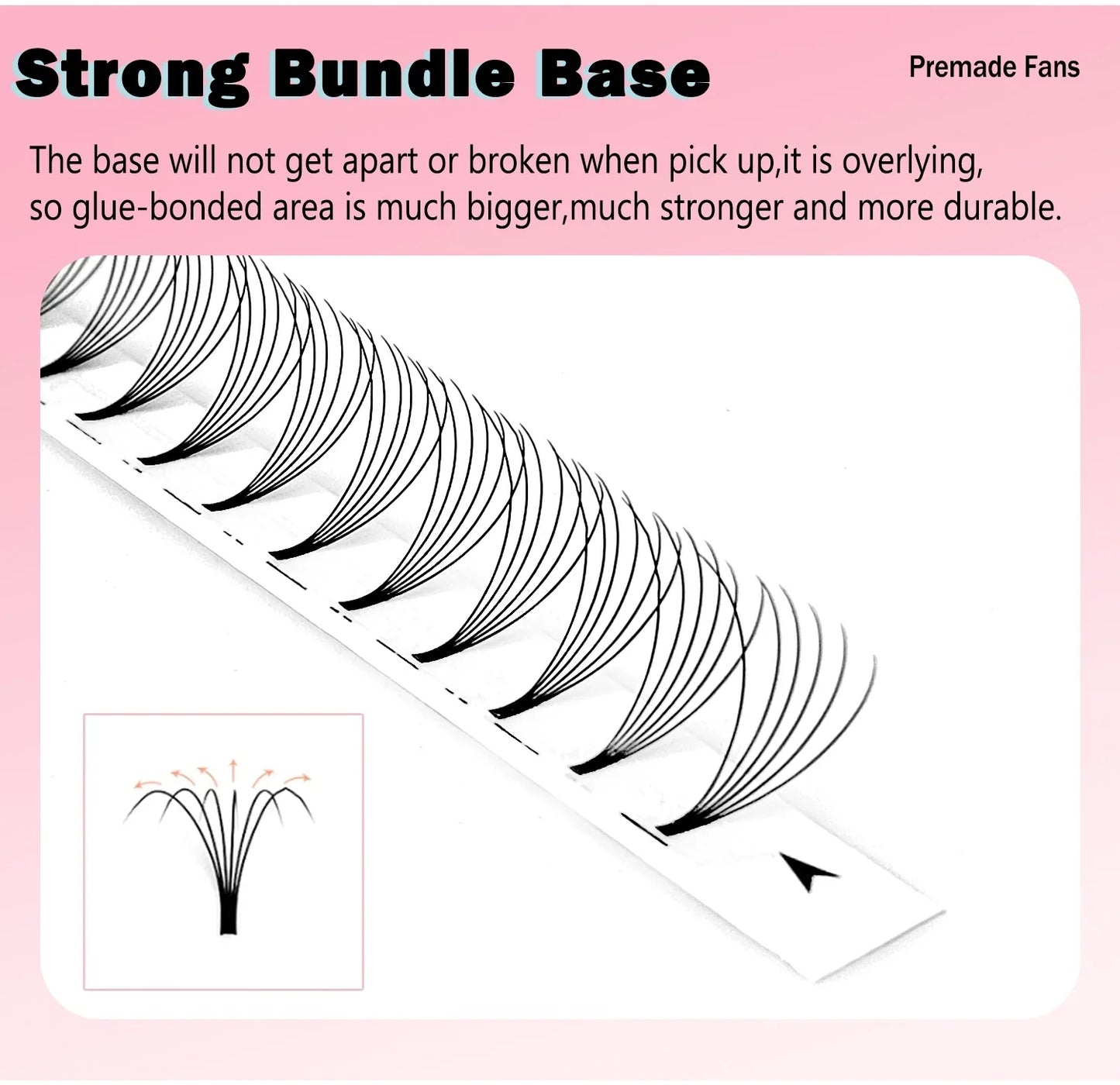 CoMango Wispy Premade Volume Lash Fans – 3-10D Individual Short Stem Faux Mink Russian Eyelash Extensions, 320 Fans