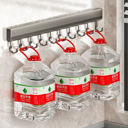 Wall Mounted Punch-Free Hooks Rack – Multi-Purpose Kitchen & Bathroom Utensil, Towel, Robe, and Coat Holder