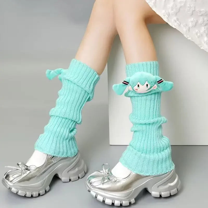 Hatsune Miku Thigh Highs — Kawaii Macaron Color Lolita Leggings for Girls