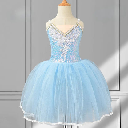 Girls Princess Ballet Tutu Dress - Elegant Stage Performance and Party Dance Costume