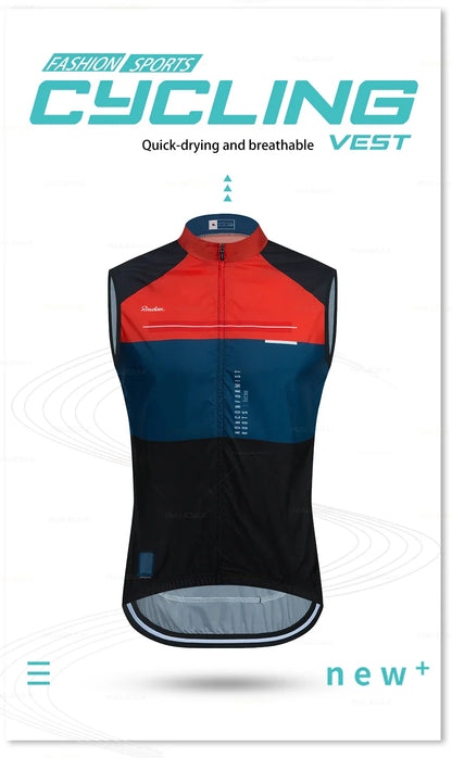 Raudax Men's Sleeveless Cycling Vest – Mesh Ciclismo Undershirt, Windproof Gilet for Cycling & Motorcycle