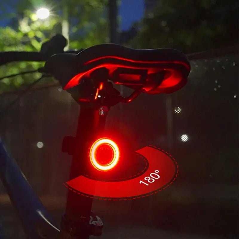 MEROCA USB Charging Bicycle Rear Light | High Visibility Multifunctional Flashing Tail Light with Brake Sensor for MTB and Road Bikes