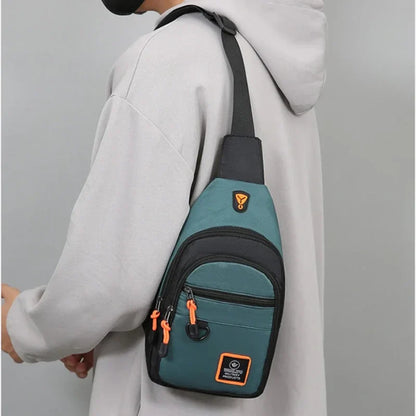 Men's Stylish Oxford Fabric Crossbody Chest Bag - Lightweight Casual Shoulder Handbag | Trendy Men's Waist Pack