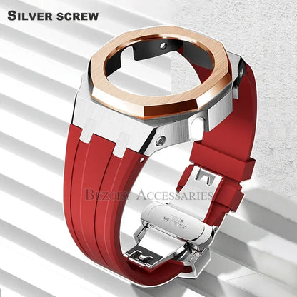 GEN4 Casioak GA2100 Mod Kit – Stainless Steel Case, Bezel, and Rubber Strap Replacement for G-SHOCK GA2100/GA2110