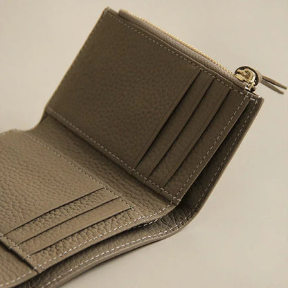 2024 New PU Leather Women's Small Wallet – Luxury Envelope Card Holder, Designer Zip Coin Purse, Short Cowhide Style