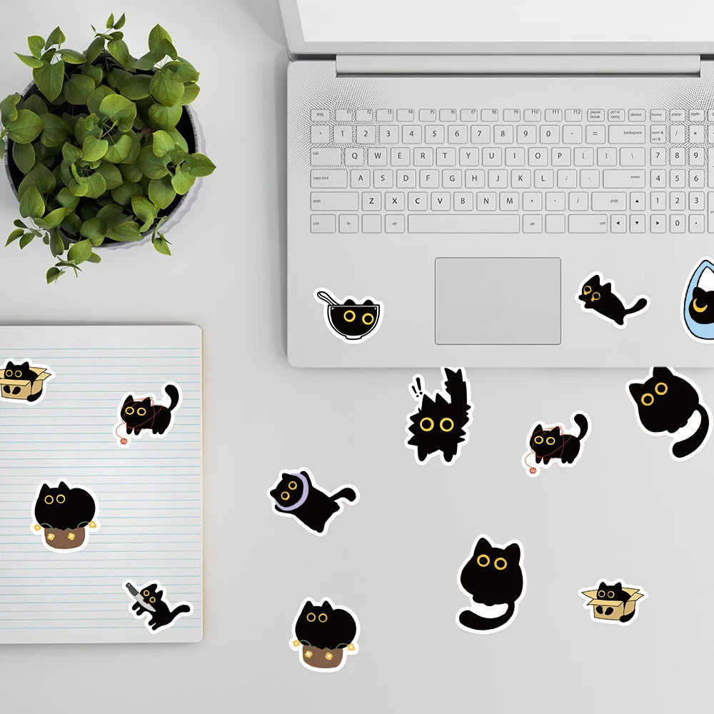 500pcs Cute Cat Stickers – DIY Graffiti, Envelope Seals, Stationery, Children’s Reward & Decorative Stickers