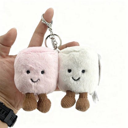 Bathrobe Bear & Rabbit Plush Toy Backpack Charm – Cute Cartoon Plush Gift for Birthday & Christmas