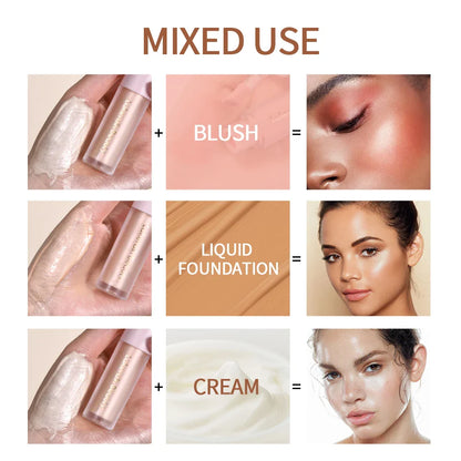 4-Color Liquid Face Highlighter — Bronzer & Contour Shimmer Makeup