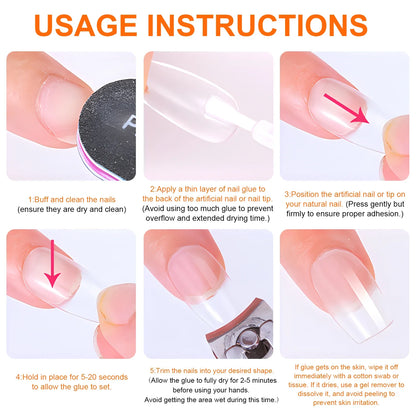 Twoing Waterproof Nail Adhesive — Long-Lasting, Fast-Drying, Formaldehyde-Free Glue for Acrylic & Fake Nails