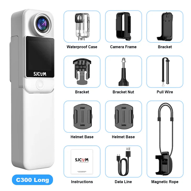 SJCAM C300 Pocket Action Camera 4K FHD – 30M Waterproof Sport Cam with 5G WiFi & Long Battery Life