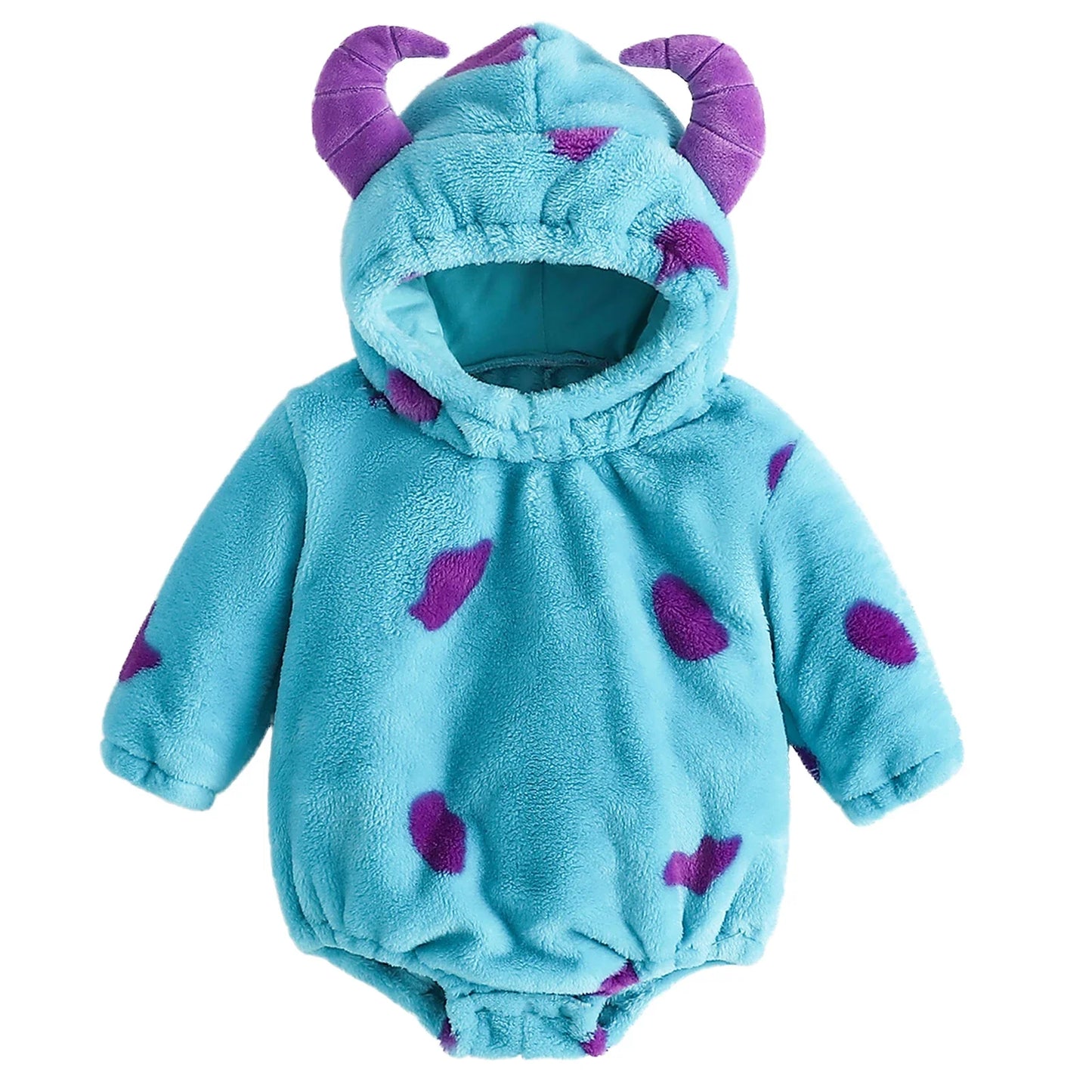 Baby Animal Costume Romper – Flannel Hooded Jumpsuit for Newborn Boys & Girls, Halloween Outfit