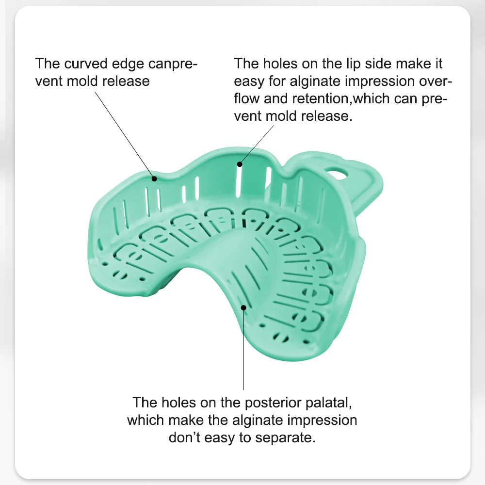 Denspay 6Pcs Dental Impression Tray Set – S/M/L Full Mouth & Partial Mold Trays, Easy Fold Plastic Design
