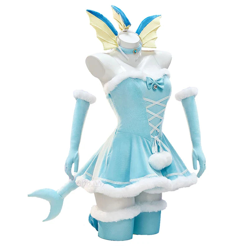 Anime Vaporeon Umbreon Sylveon Cosplay Costume - Sexy Cloak Dress Outfit for Women, Halloween & Christmas