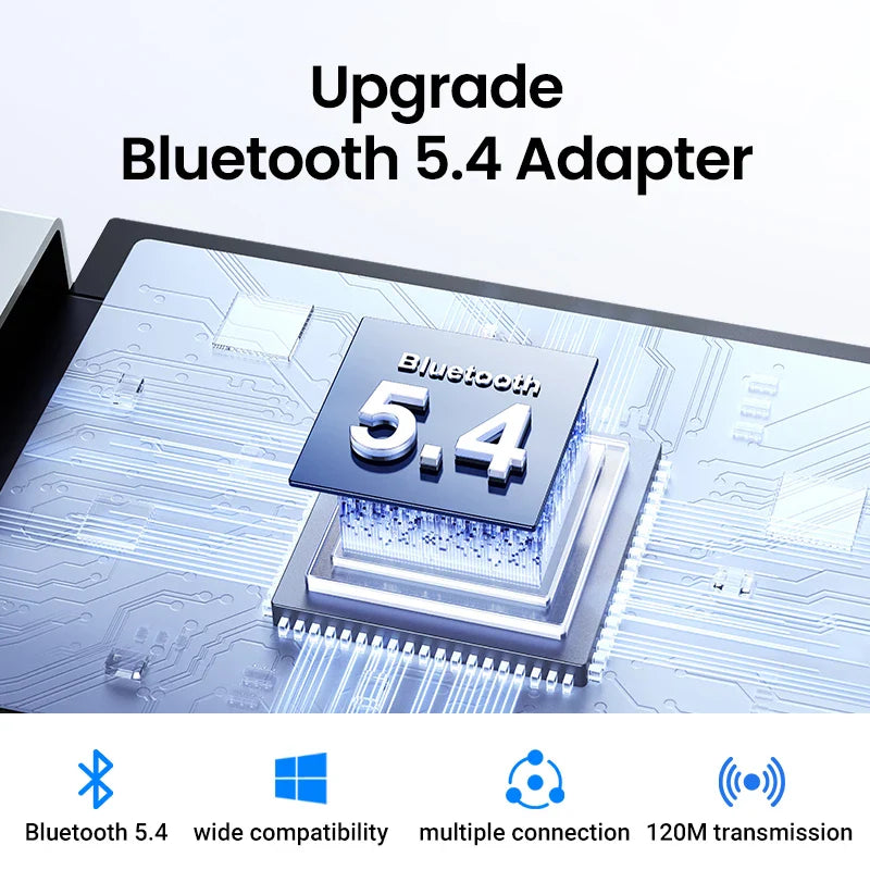 USB Bluetooth 5.3/5.4 Adapter - 120M Dongle for PC, Wireless Mouse, Keyboard, Music Audio Receiver and Transmitter