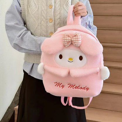 Kuromi & Cinnamoroll Plush Backpack — Cute Cartoon Soft Daypack for School, Travel & Daily Use